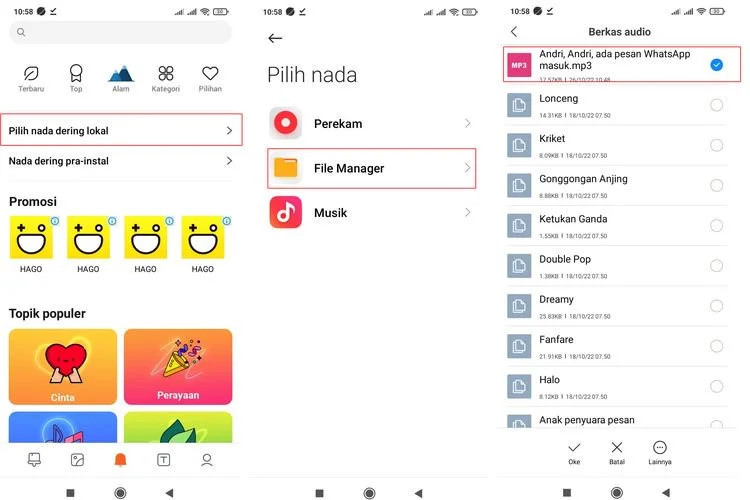 Ilustrasi cara membuat nada dering WA sebut nama sendiri.