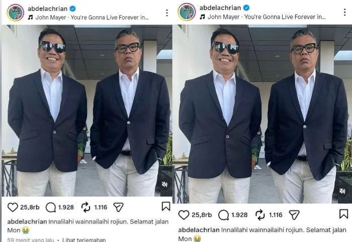 Abdel membagikan foto dirinya dan Temon.