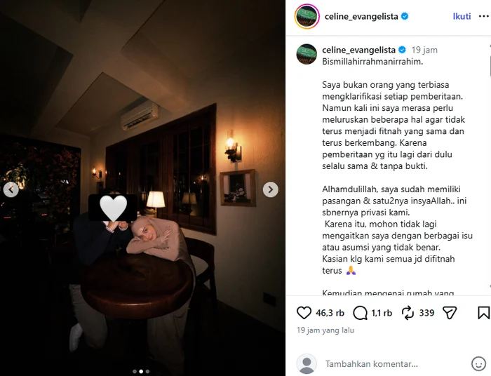 Unggahan Celine Evangelista