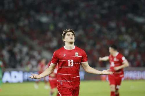 Mauro Zijlstra di laga Timnas Indonesia vs Saint Kitts and Nevis. (Foto: Aldhi Chandra/Okezone)