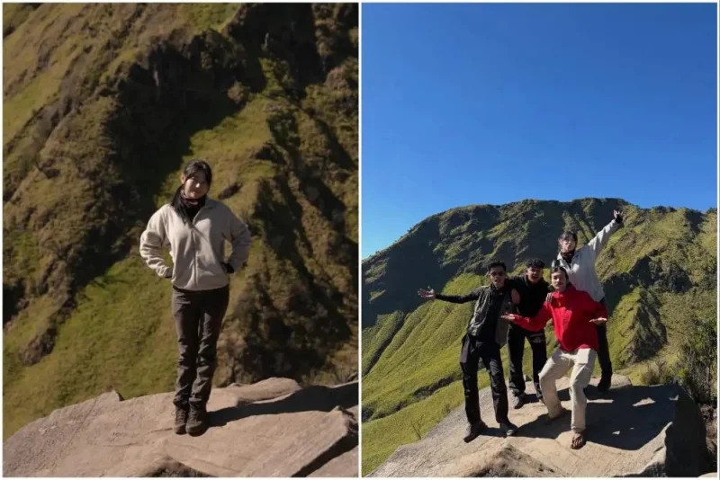 10 Potret Wendy Walters Mendaki Gunung Merbabu, Pertama Kali!