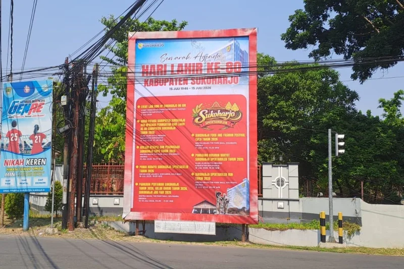 Jaga Kondusivitas, Baliho HUT Sukoharjo Dipasang Tanpa Gambar Wajah Kepala Daerah
