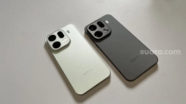 Oppo Find X9 Pro yang resmi dikenalkan ke Indonesia pada Rabu (29/10/2025). [Suara.com/Dicky Prastya]