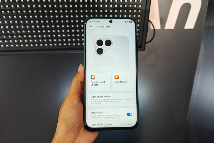 Tampilan pengaturan Alive Matrix Display di Tecno Pova 8 5G