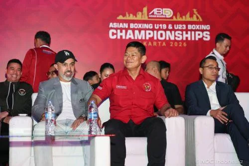 Raja Sapta Oktohari bahagia petinju Indonesia berprestasi di Asian Boxing Championship 2026. (Foto: NOC Indonesia)
