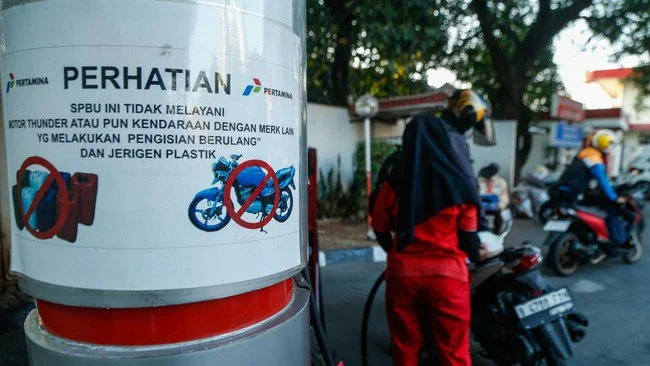 Sejumlah SPBU Larang Motor Suzuki Thunder Isi BBM