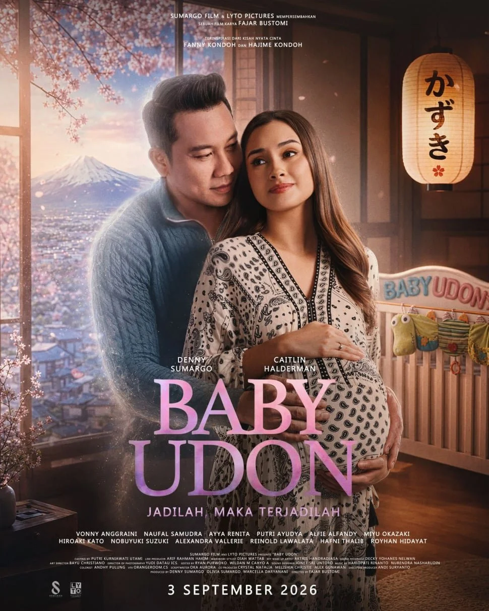 Teaser poster film Baby Udon yang diproduksi Sumargo Films bersama LYTO Pictures. Film ini dijadwalkan tayang di bioskop mulai 3 September 2026. (Dok. Baby Udon)