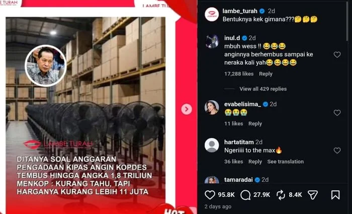 Heboh kipas angin kopdes seharga Rp 11 juta hebohkan publik, pedangdut Inul Daratista sampai ikut memberikan responnya
