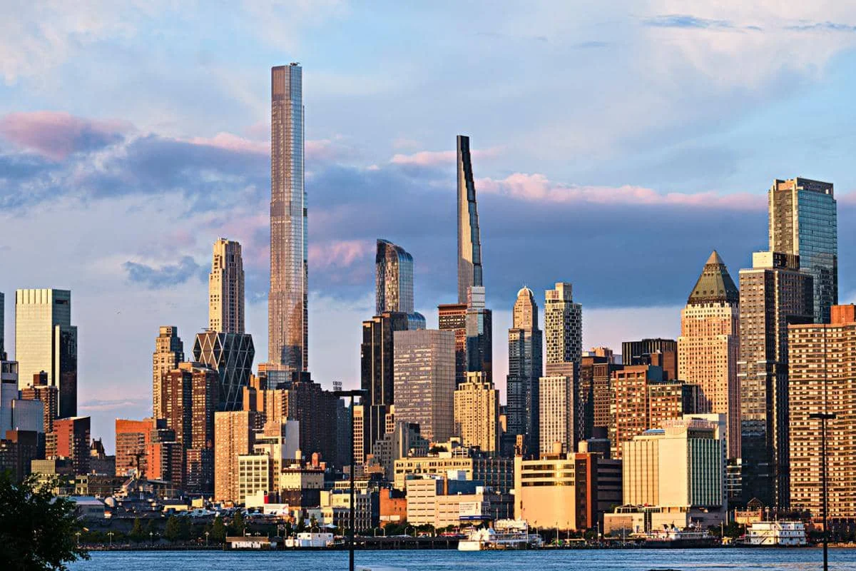 ilustrasi suasana sore di sekitar Weehawken