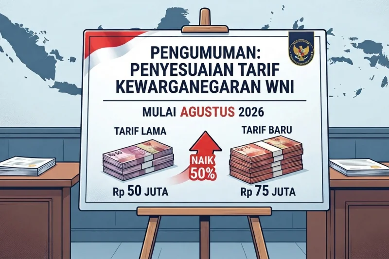 Soal Tarif Jadi WNI Rp 75 Juta, Kemenkum: Naik 50 Persen, Berlaku Mulai Bulan Depan
