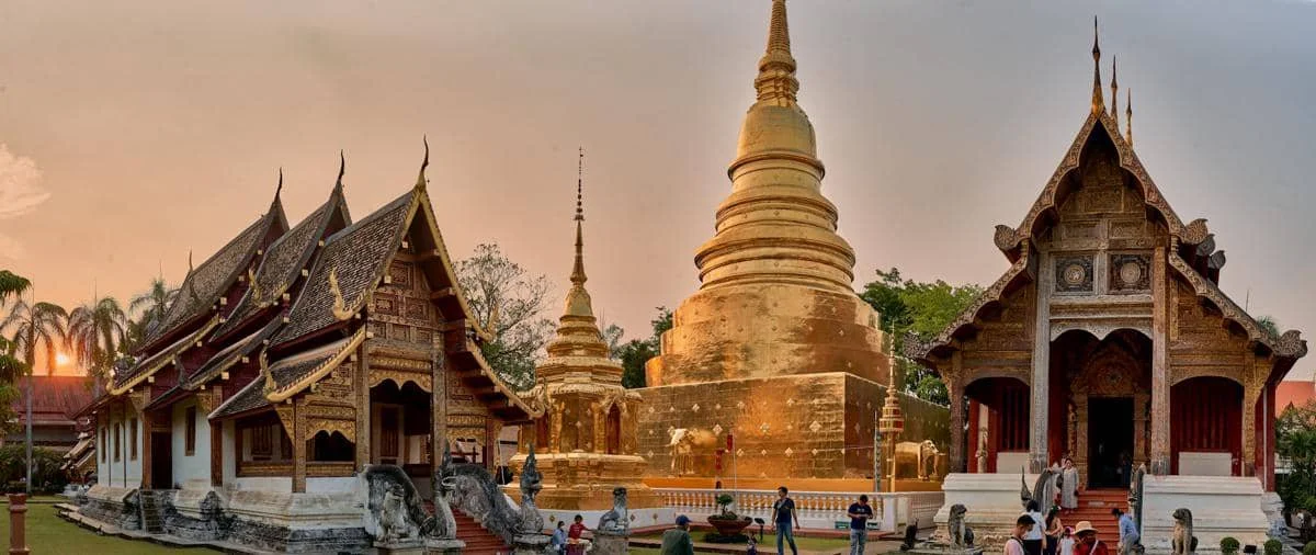 ilustrasi kuil di Chiang Mai, Thailand